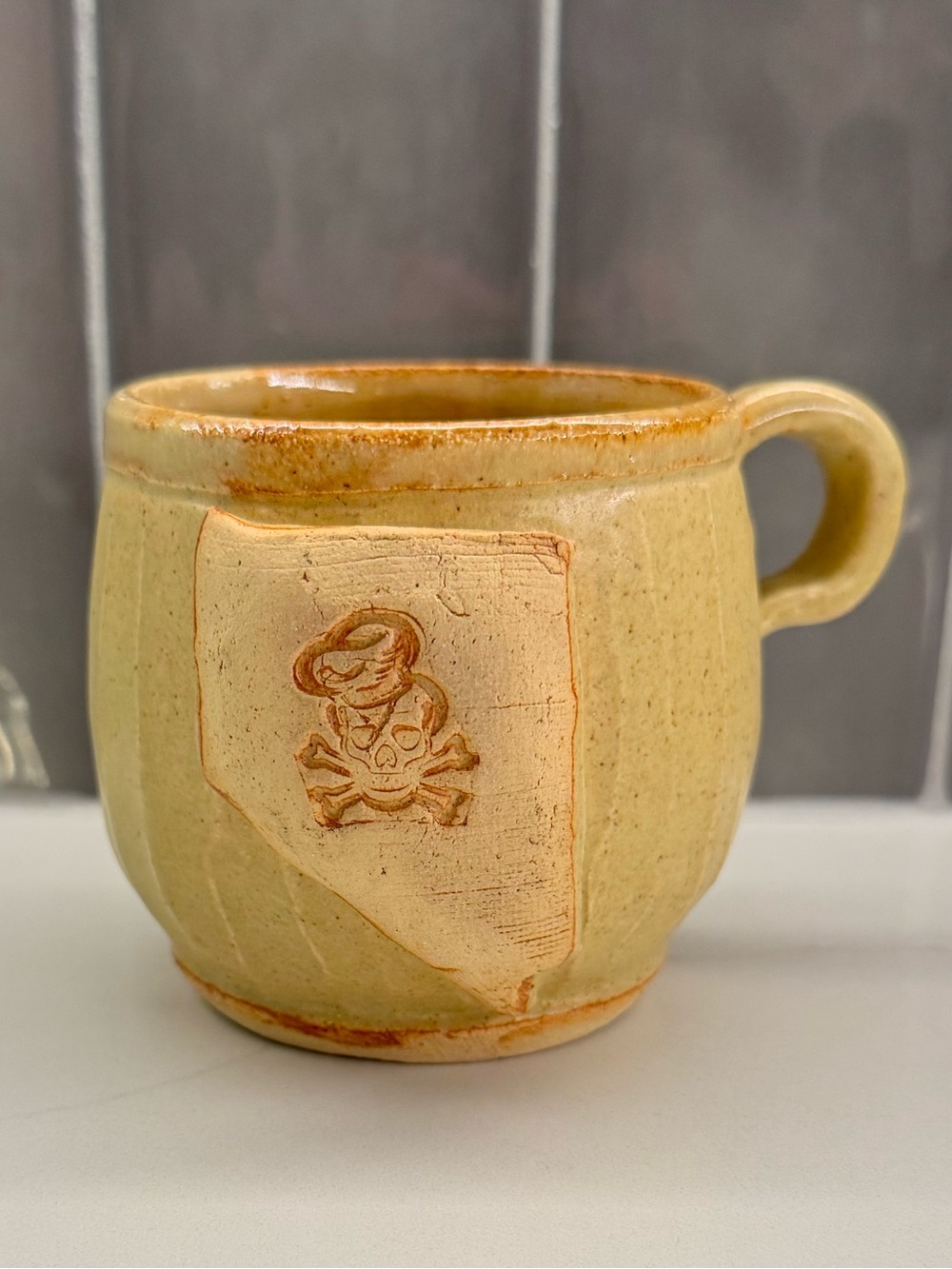Vintage Hand Thrown “Bucket of Blood Saloon” Pottery Mug